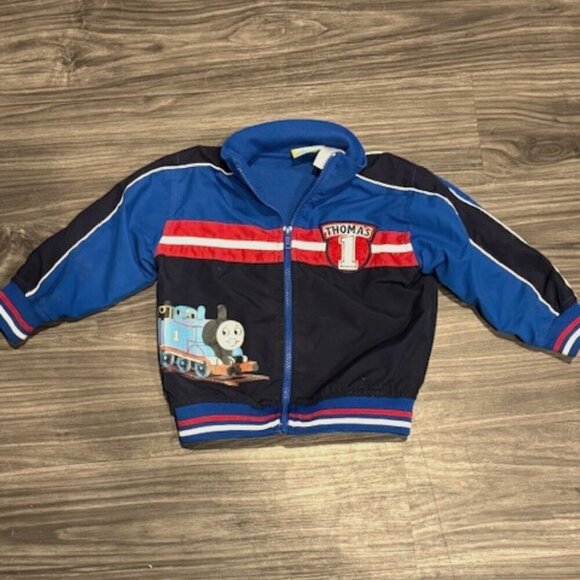 Vintage Thomas the Train Jacket 3T Blue Zip Windbreaker Early 2000s - Picture 1 of 5